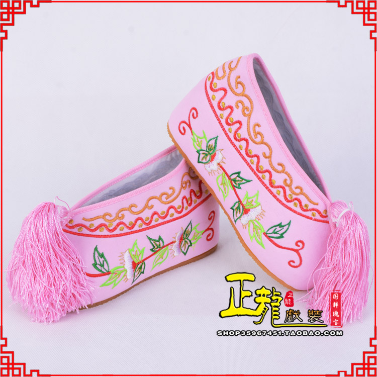 日照花旦鞋女绣花彩鞋 舒适款草花内高彩鞋