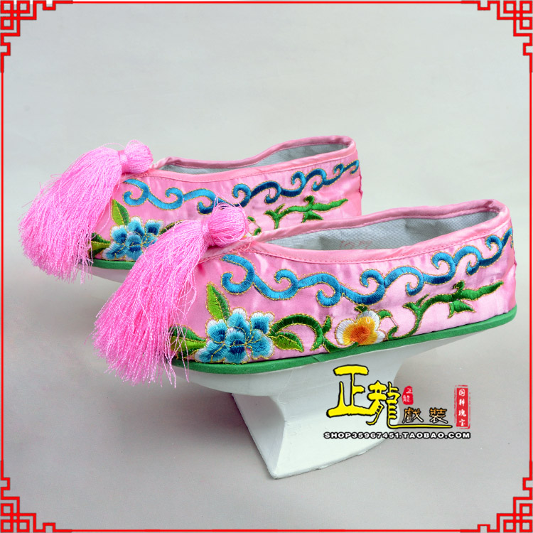 日照京越剧戏鞋花盆底清朝皇后贵妃宫女花盆底 旗鞋