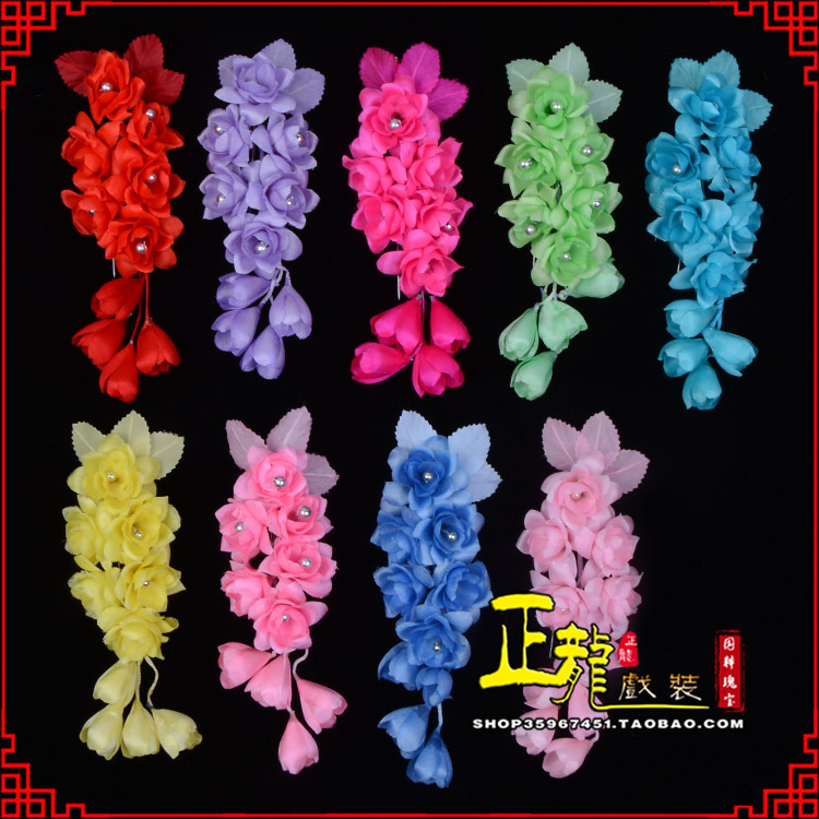 日照鬓花头饰小花头花 真丝绢花