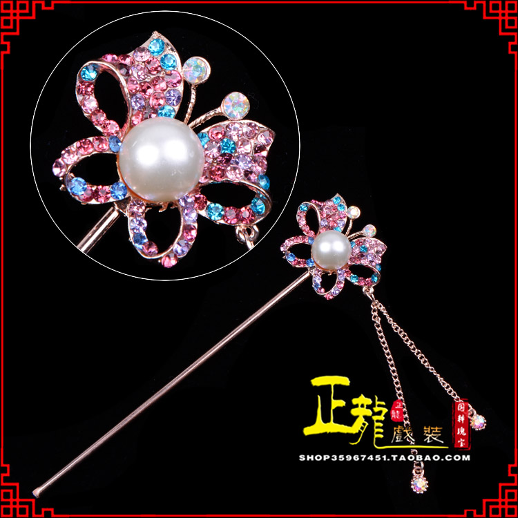 日照花旦小姐青衣头饰簪子 蝴蝶发簪