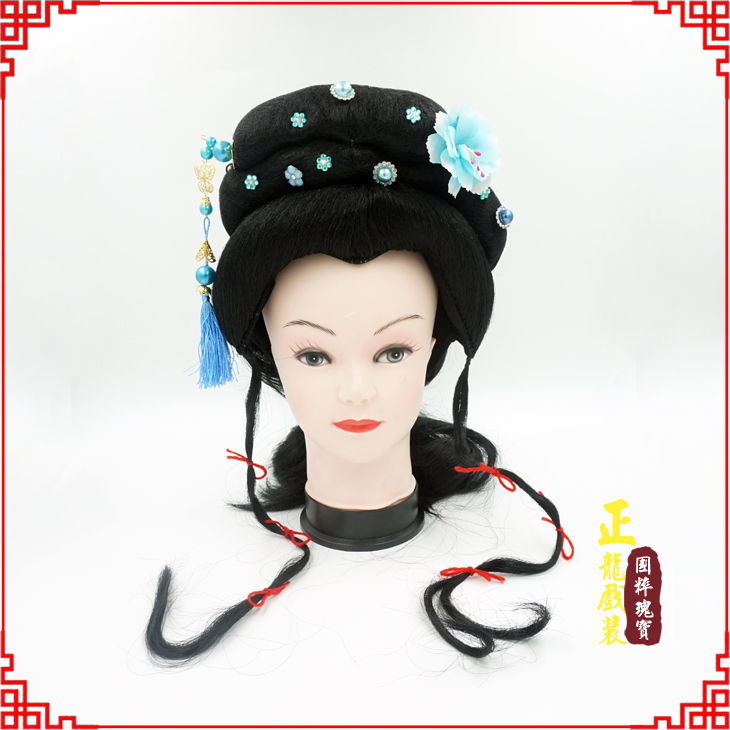 日照戏剧服装京剧越剧小旦花旦丫鬟假发 小姐头套