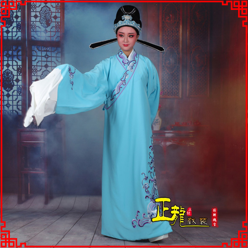 日照梁祝才子唐伯虎黄梅戏古装褶子草波纹小生衣